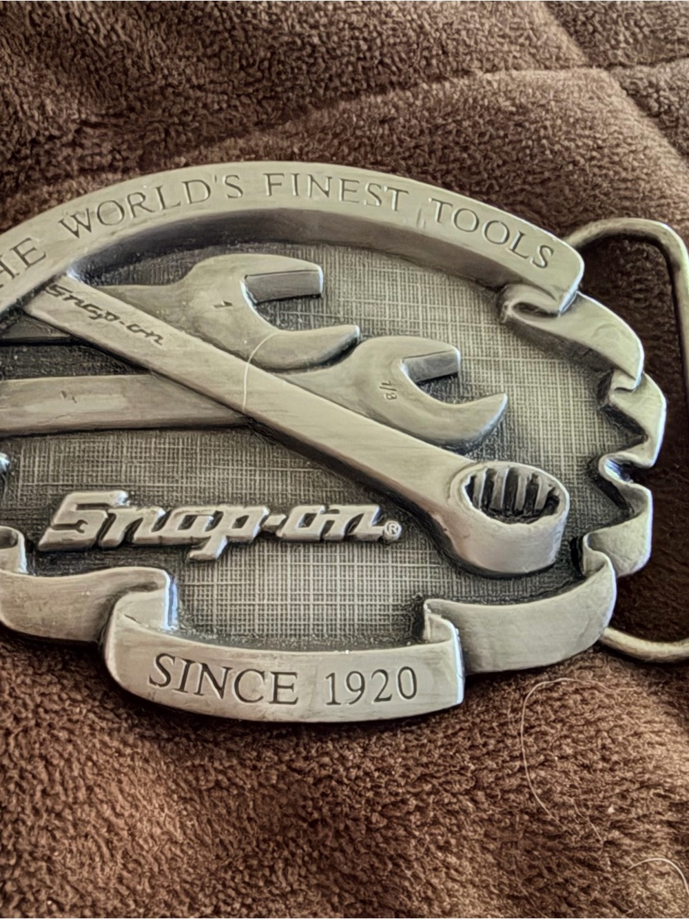 Snap-on Silver Tone Wrench Emblem Belt Buckle